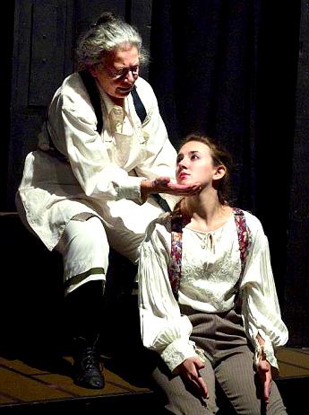 Geppetto speaks to Pinocchio.  Classic Collodi story for kids.